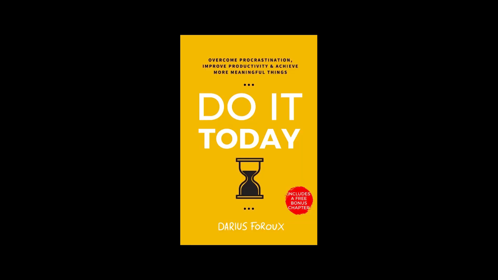 A book cover titled 'DO IT TODAY' with an hourglass icon